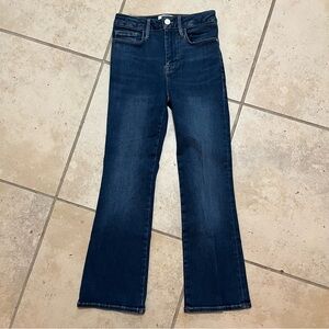 FRAME Le One Crop Mini Boot Dark Wash Size 1 Stretch